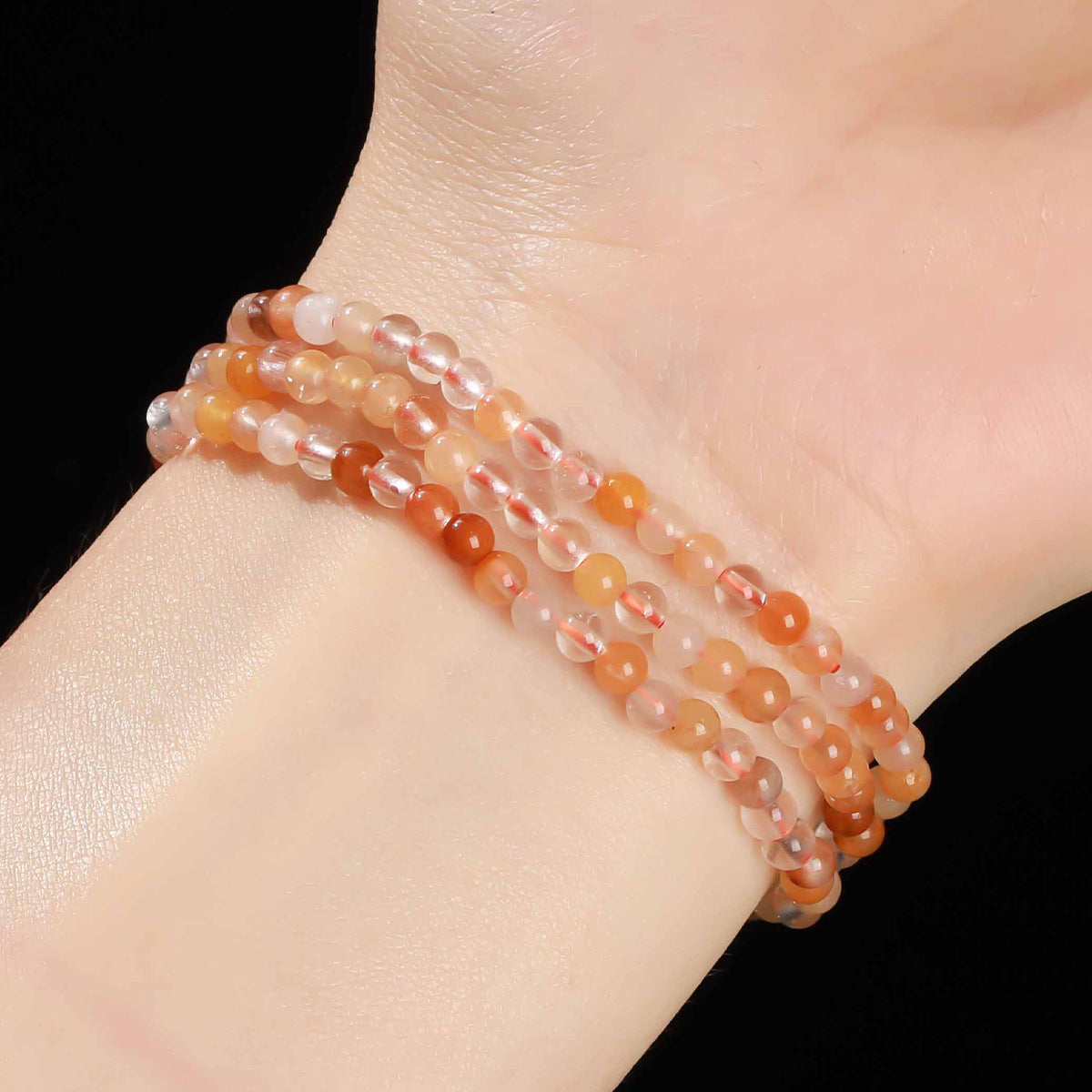 Buddha Life Natural Ice Transparent Color Crystal Multi-circle Bracelet