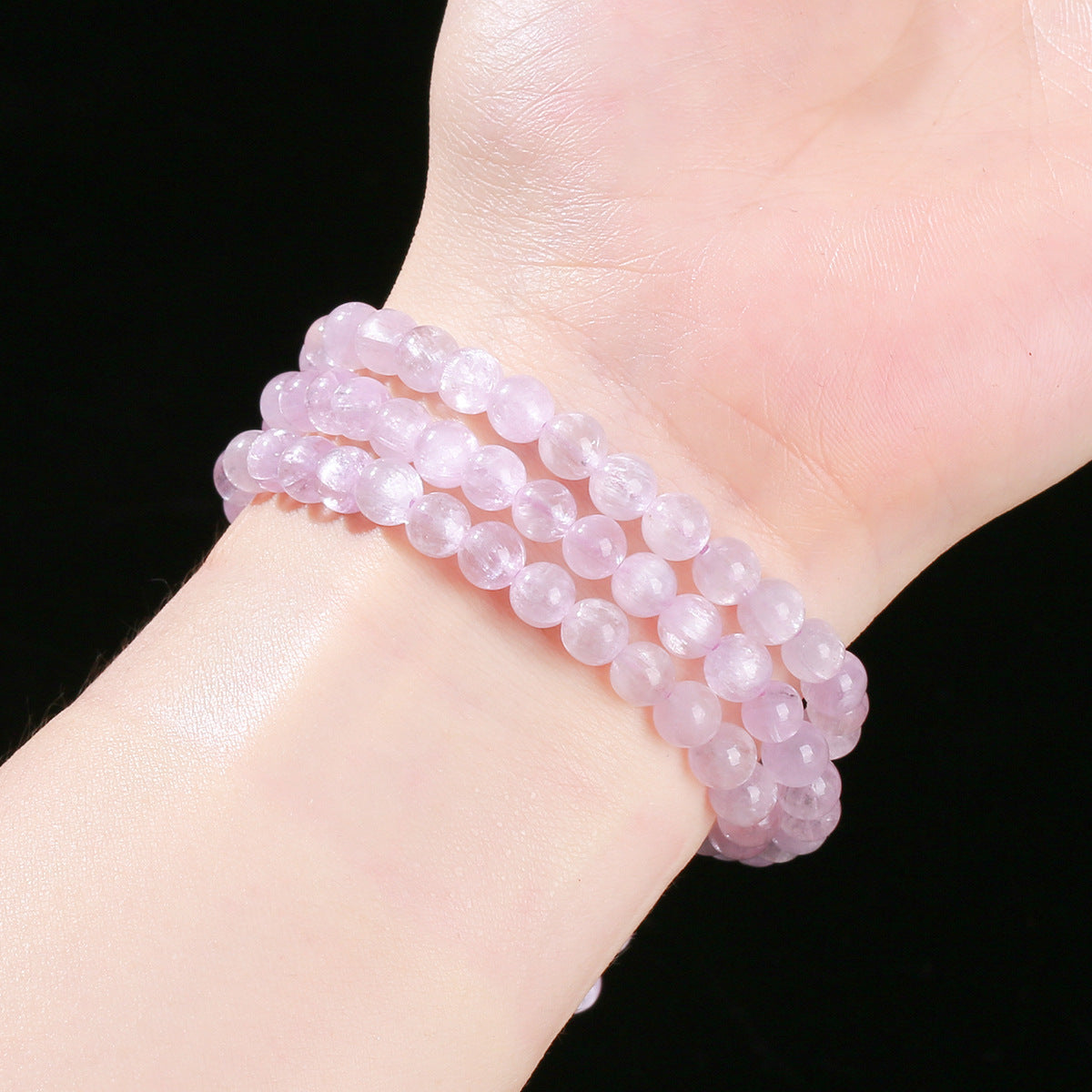 Buddha Life 5A Natural Afghan Kunzite Multi-ring Bracelet