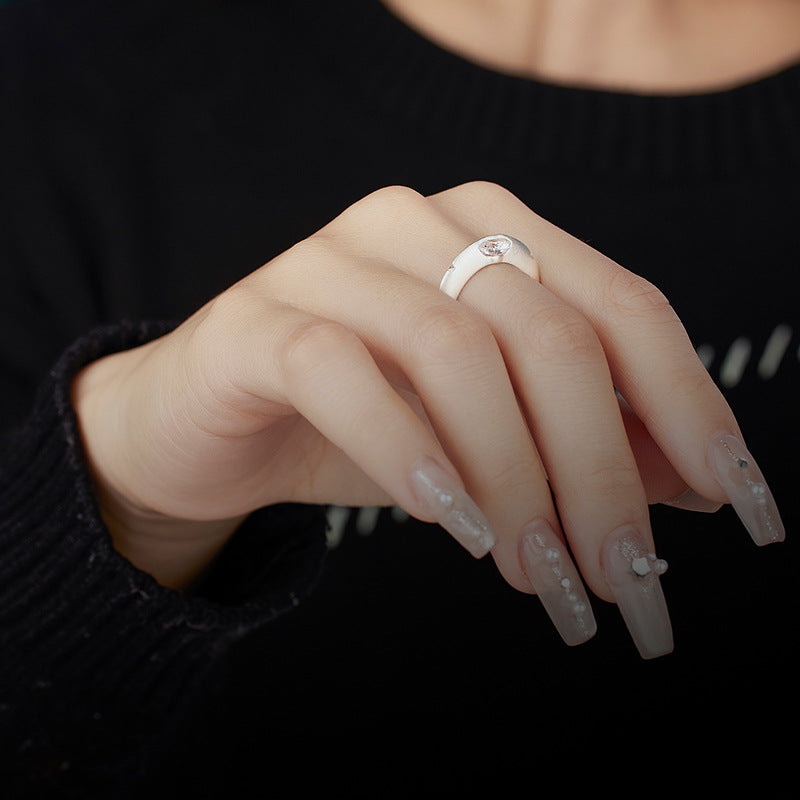 S925 Sterling Silver Frosted Cosmic Star Rotatable Ring