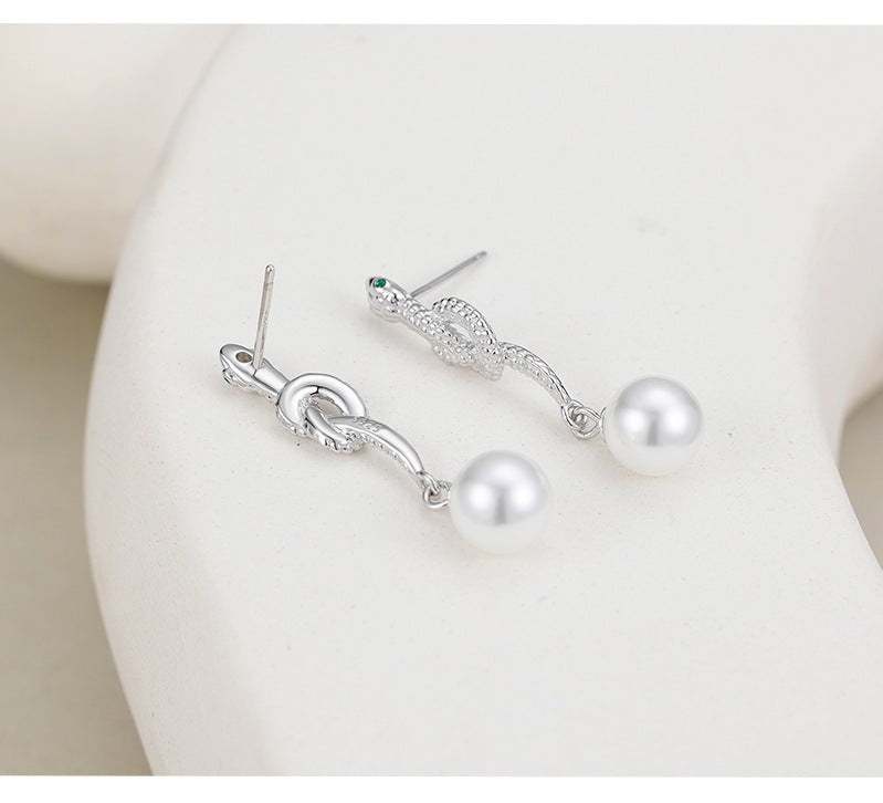 Spirit Snake Earrings Women's S925 Sterling Silver Niche Design Zodiac Has Snake Natal Year Earrings