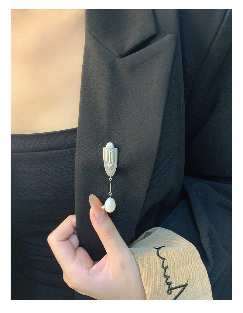 Dapaza 925 Sterling Silver Portrait Brooch