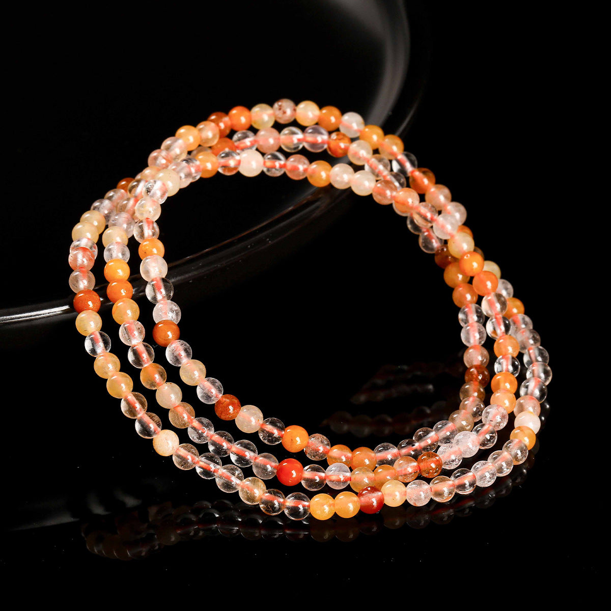 Buddha Life Natural Ice Transparent Color Crystal Multi-circle Bracelet