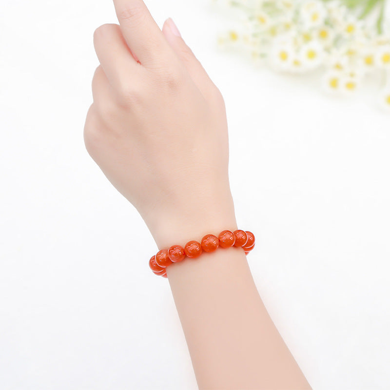 Buddha Life Natural South Red Agate Single Circle Bracelet