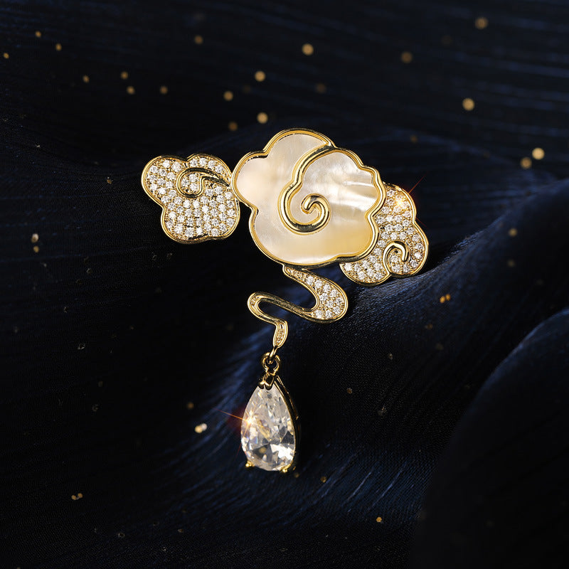 Natural Shell Cloud Brooch