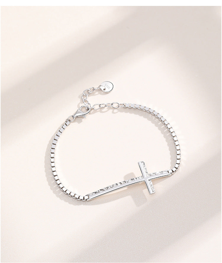 925 Sterling Silver Cross Bracelet