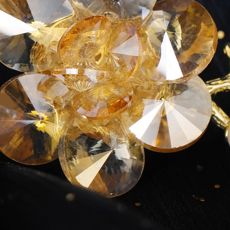 Crystal Plum Blossom Brooch Natural Freshwater Pearl Peach Blossom Pin Accessories Corsage