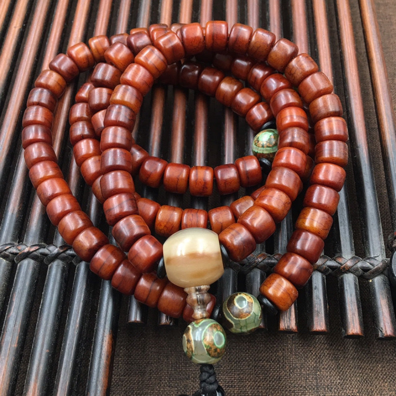 Buddha Life Tibetan Yak Bone 108 Multi-ring Bracelet, Neck Hanging Spirit Bone Buddha Beads