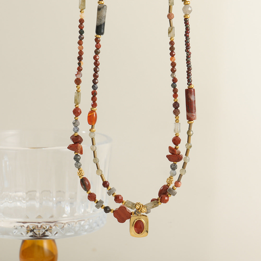 Buddha Life French Retro Natural Stone Necklace