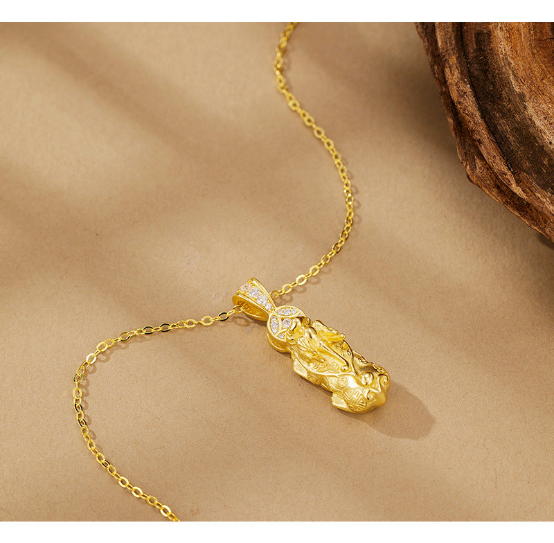 S925 Sterling Silver Pixiu Chinese Design Necklace