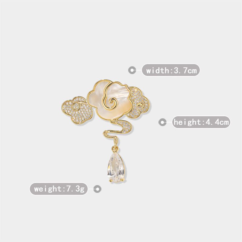 Natural Shell Cloud Brooch