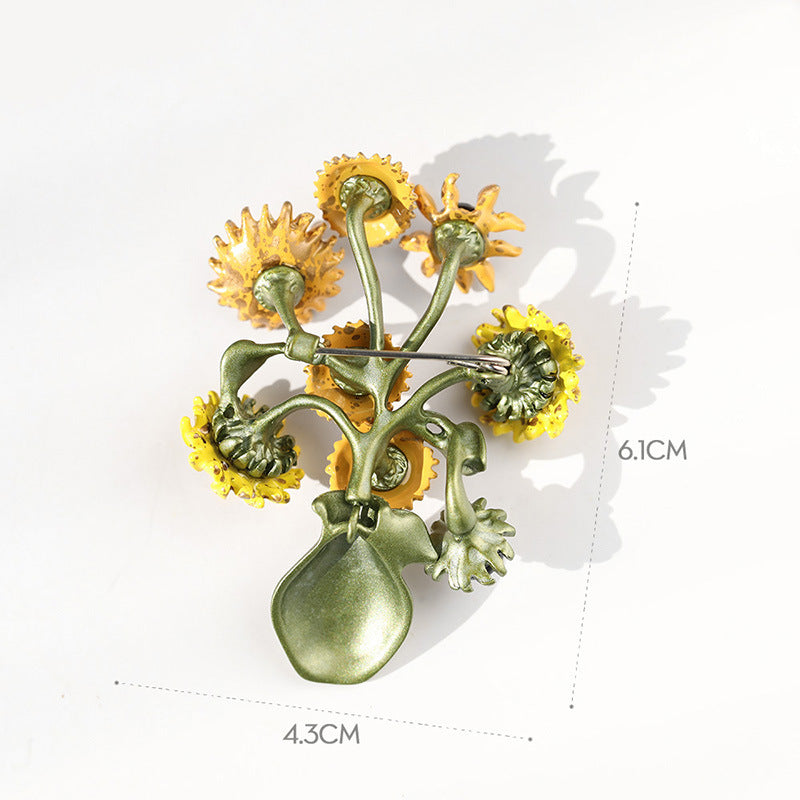 Vintage Van Gogh Sunflower Brooch