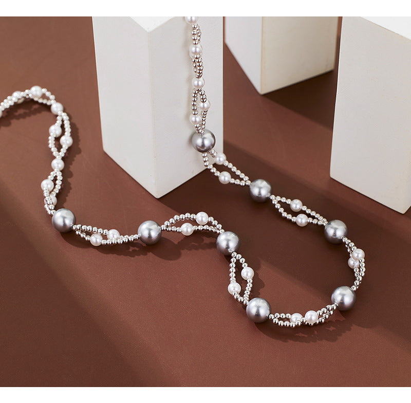 S925 Sterling Silver Pearl Bead Necklace
