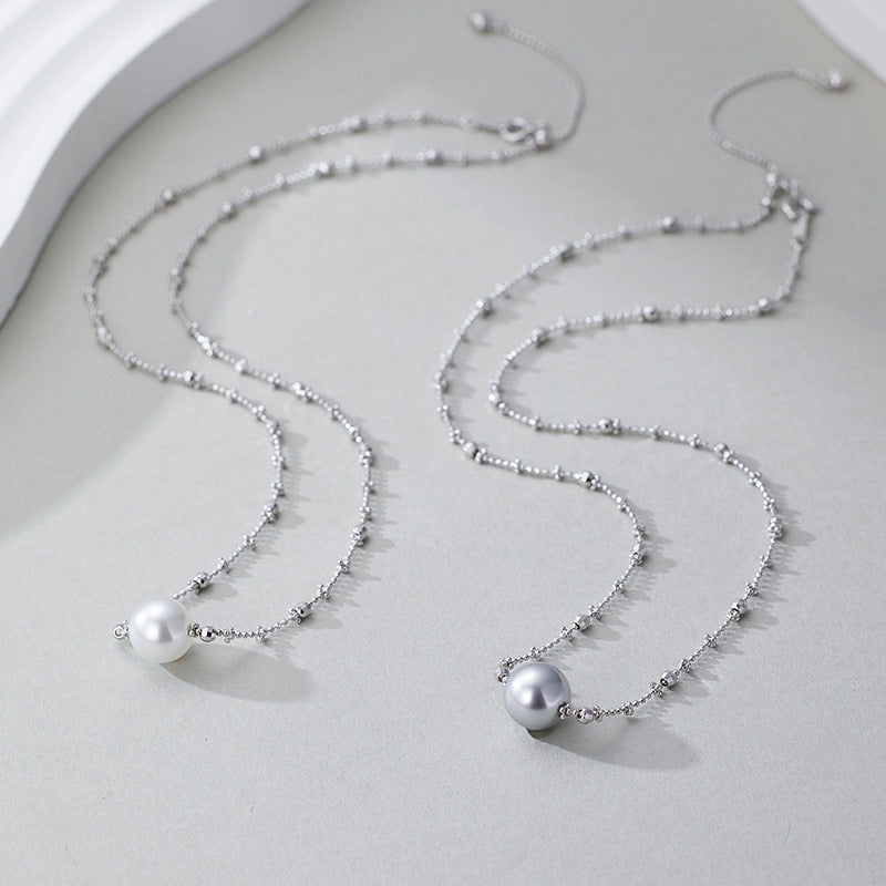 S925 Sterling Silver Fairy Necklace Female Niche Design Bead Collarbone Chain