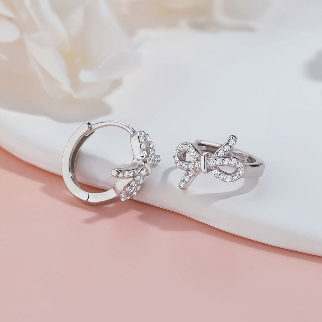 Dapaza S925 Sterling Silver Bow Earrings