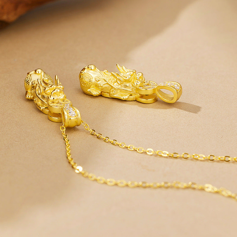 S925 Sterling Silver Pixiu Chinese Design Necklace