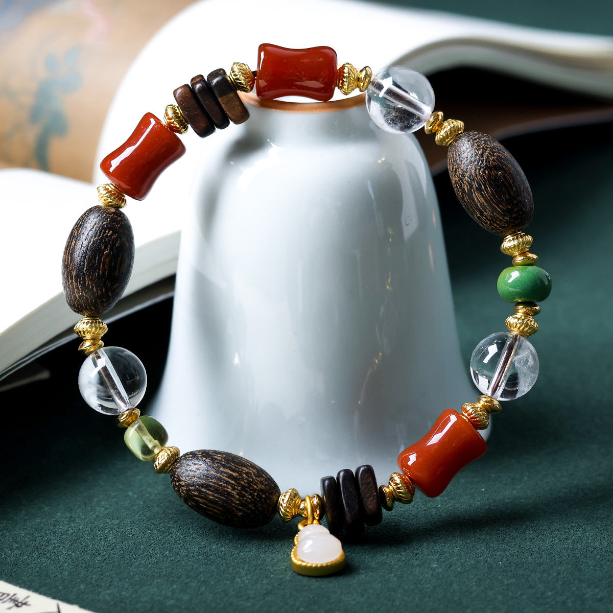 Buddha Life Agarwood Random Bead Bracelet Tibetan Beeswax Bead Bracelet