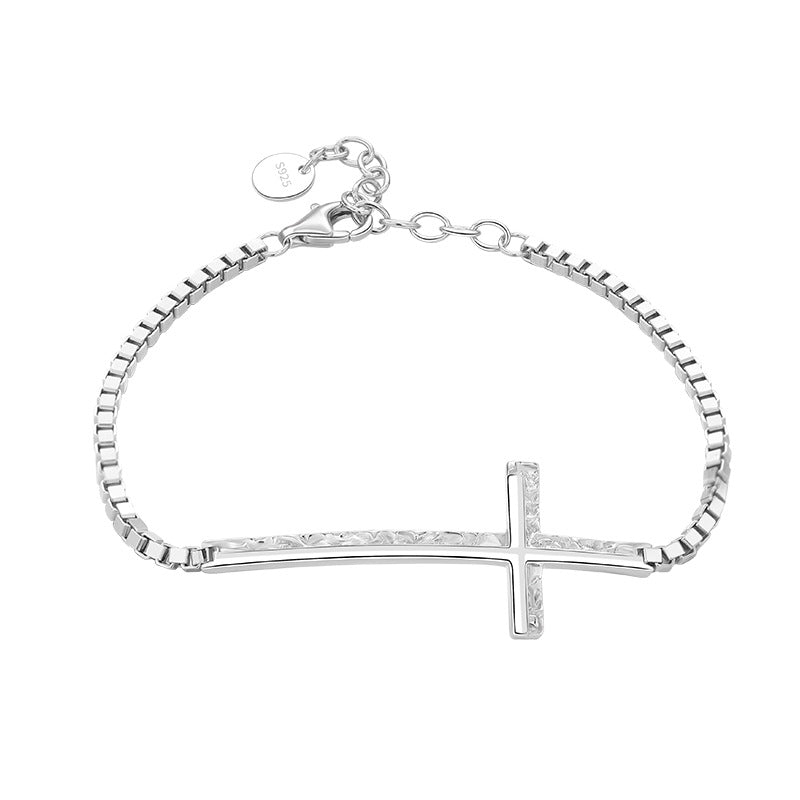925 Sterling Silver Cross Bracelet