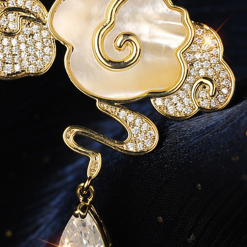 Natural Shell Cloud Brooch