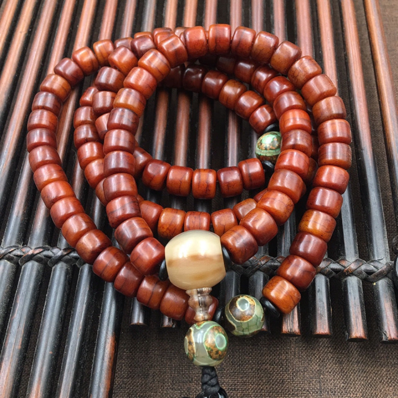 Buddha Life Tibetan Yak Bone 108 Multi-ring Bracelet, Neck Hanging Spirit Bone Buddha Beads