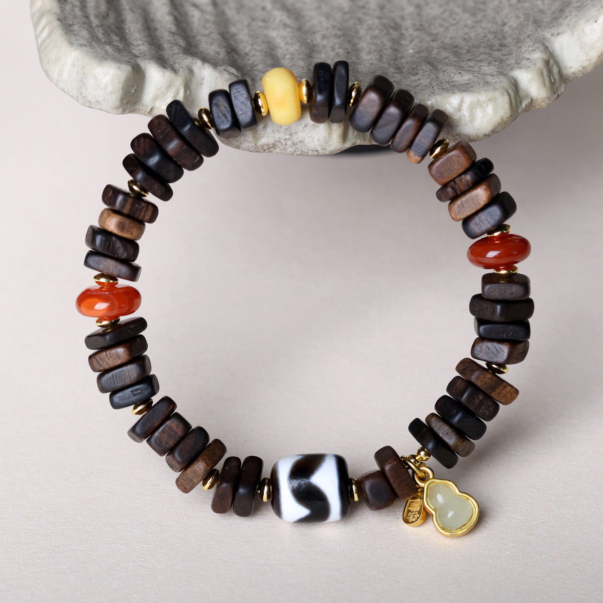 Buddha Life Agarwood Random Bead Bracelet Tibetan Beeswax Bead Bracelet