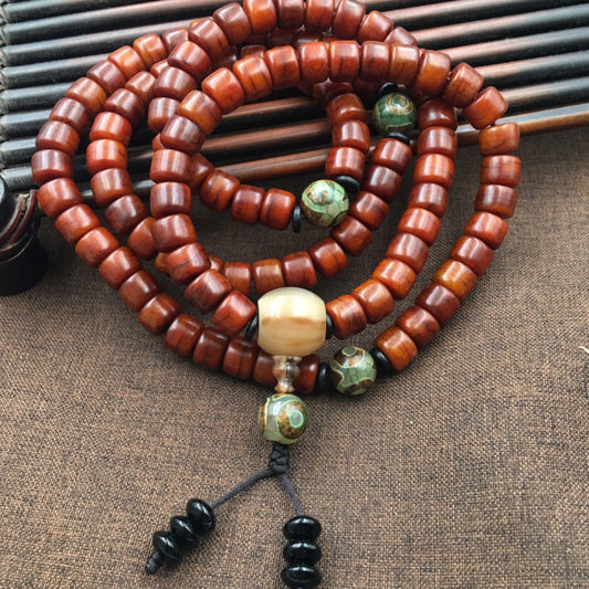 Buddha Life Tibetan Yak Bone 108 Multi-ring Bracelet, Neck Hanging Spirit Bone Buddha Beads