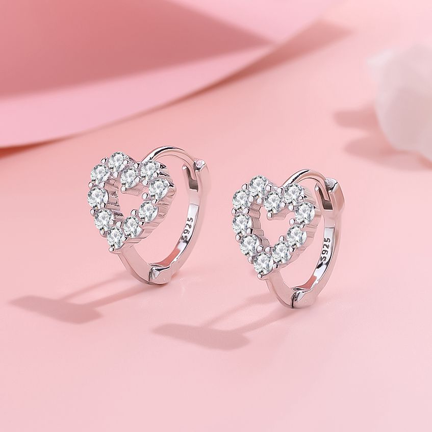 Dapaza 925 Silver Love Earrings
