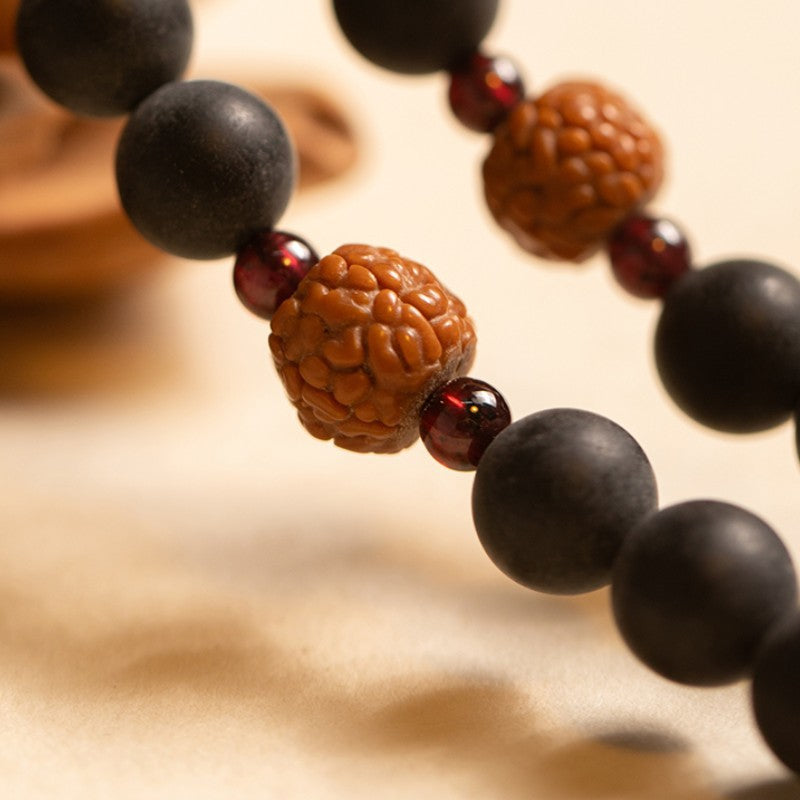 Buddha Life Medicine Pernan Red Agate Buddha Bead Bracelet 108 Beads Bracelet for Men's and Women's