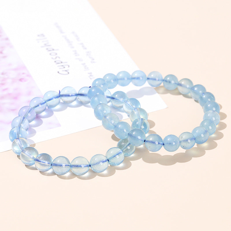 Buddha Life Natural Devil Blue Aquamarine Crystal Bracelet