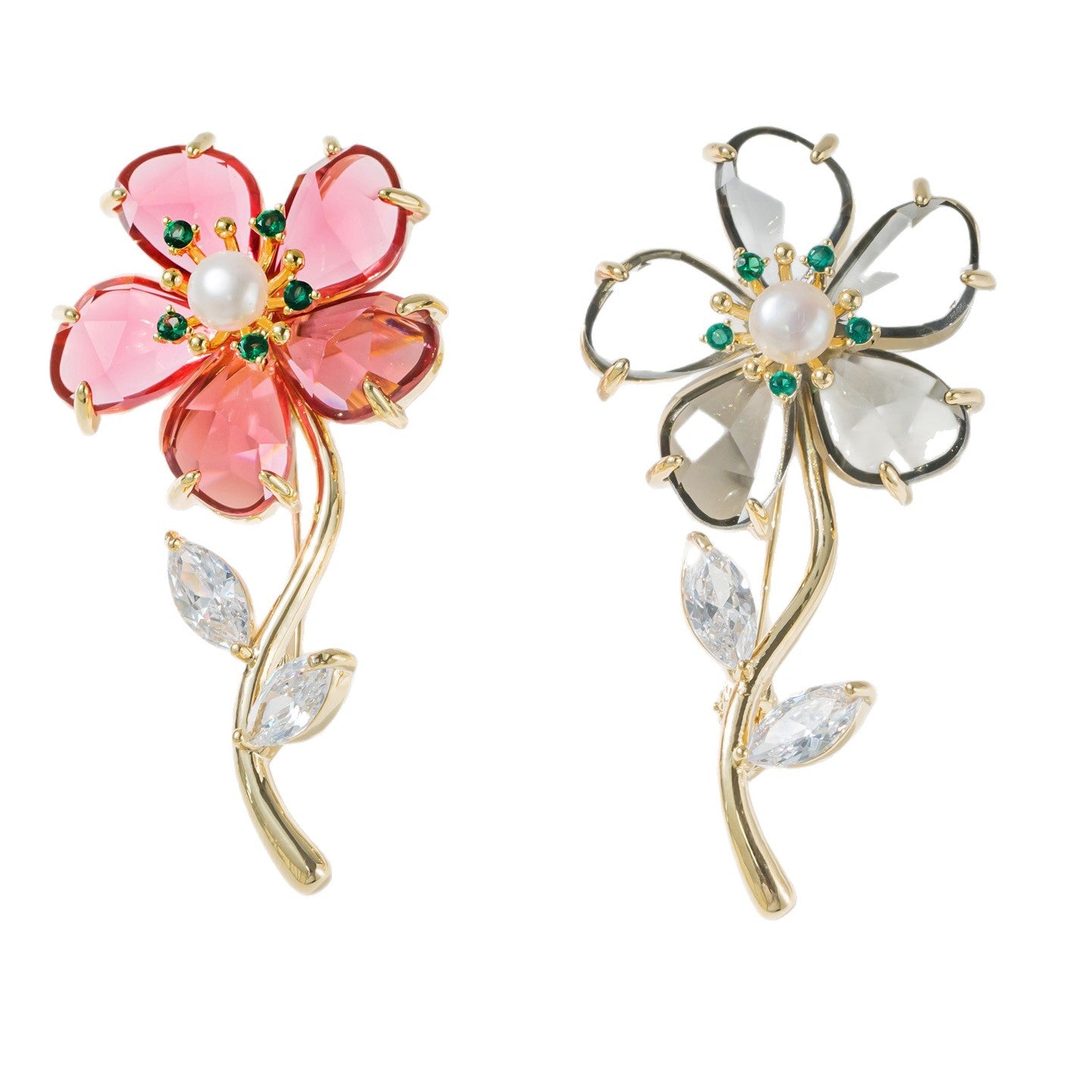 Vintage Freshwater Pearl Grey Crystal Brooch Accessories