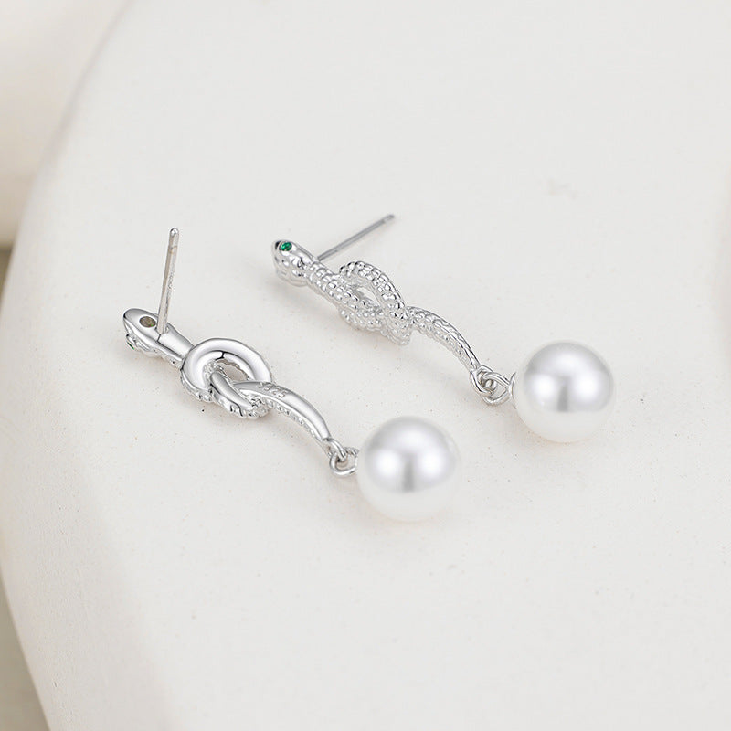 Spirit Snake Earrings Women's S925 Sterling Silver Niche Design Zodiac Has Snake Natal Year Earrings