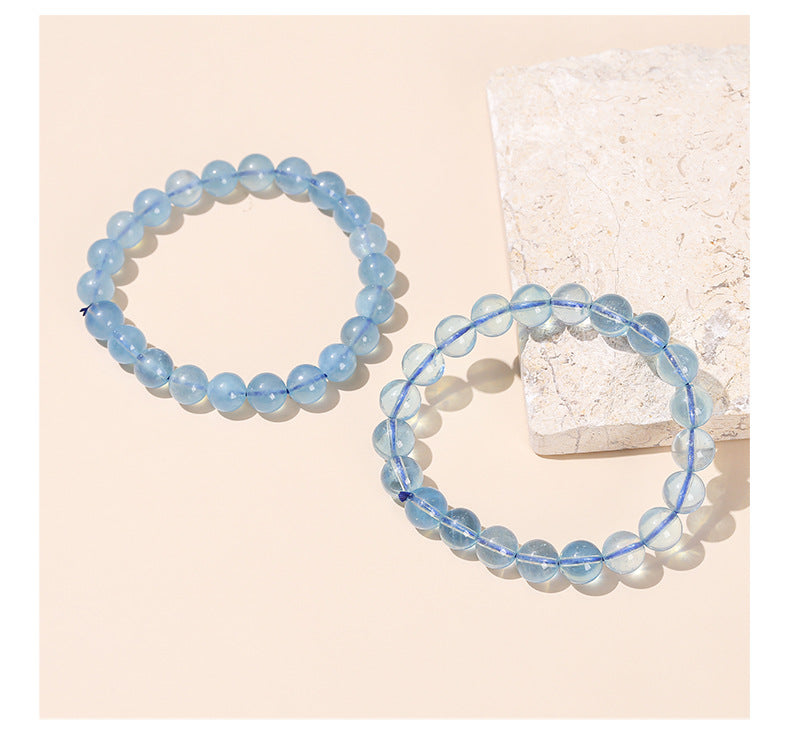Buddha Life Natural Devil Blue Aquamarine Crystal Bracelet