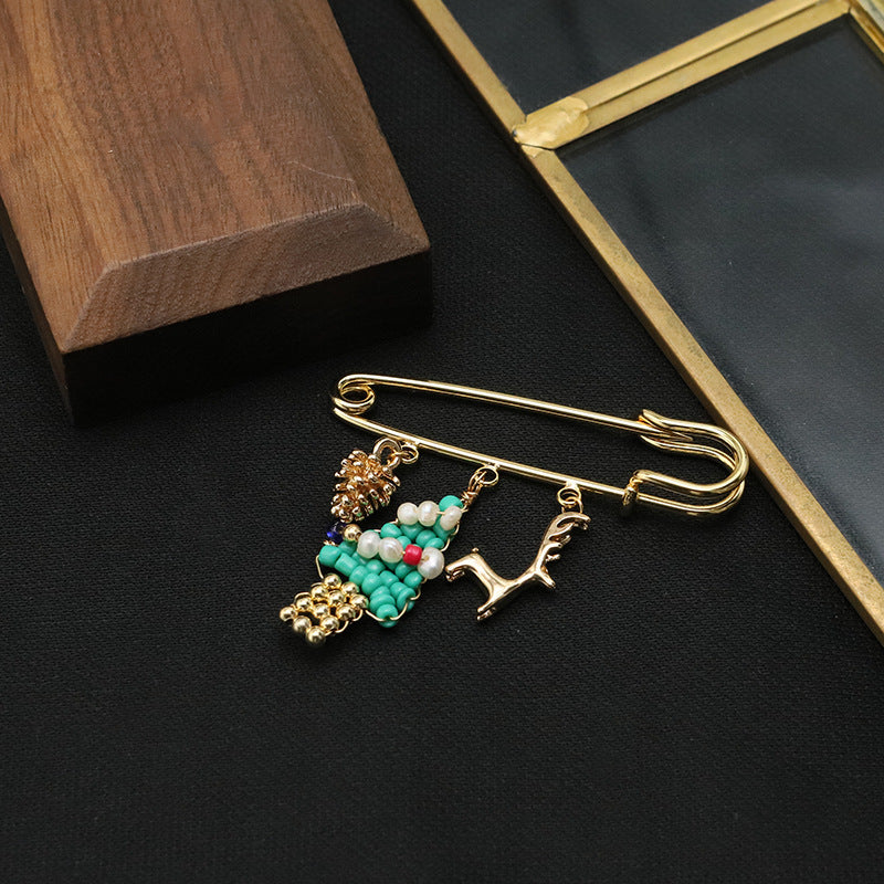 Natural Freshwater Pearl Brooch Christmas Ornament