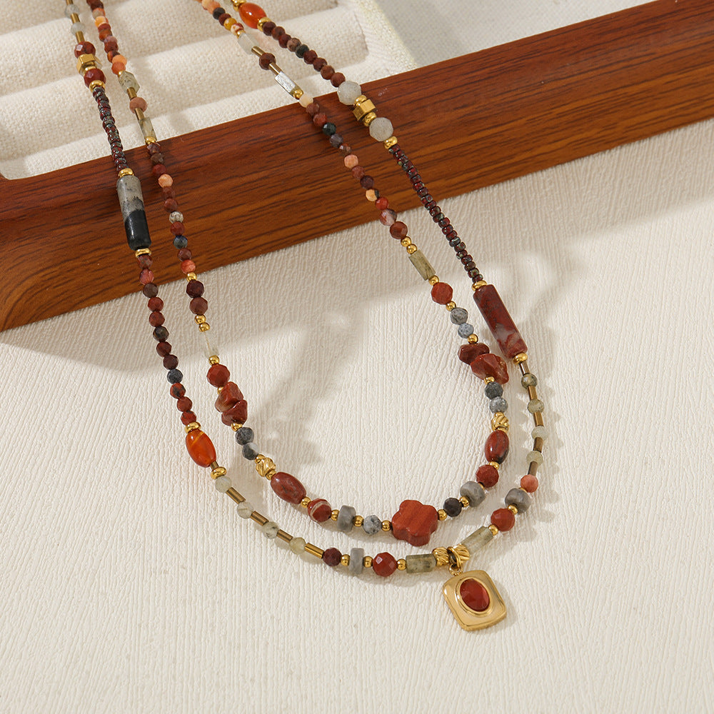 Buddha Life French Retro Natural Stone Necklace
