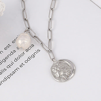 S925 Silver Tussauds Baroque Pearl Pendant Short Necklace