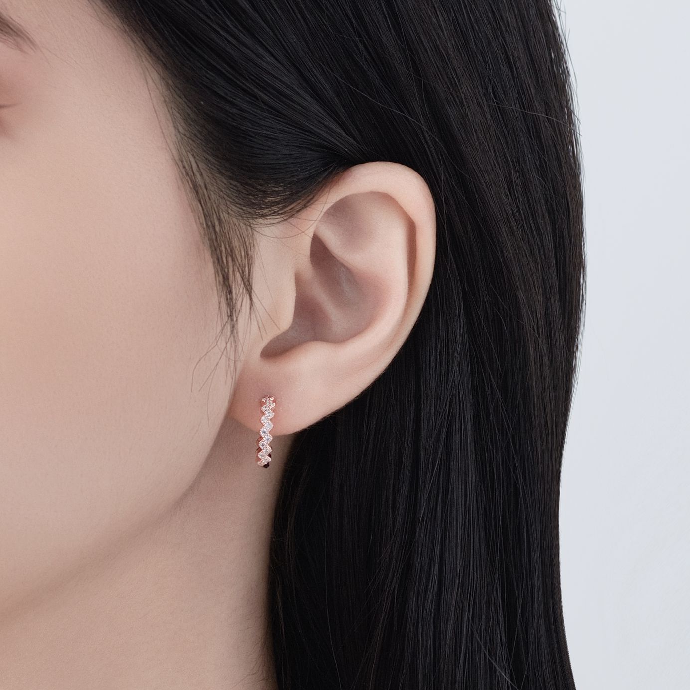 Dapaza 925 Silver Diamond Wave Earrings