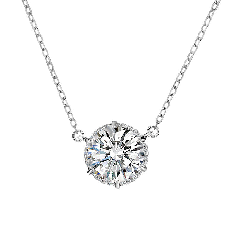 S925 Sterling Silver Necklace Female Niche Design Inlaid Zircon Collarbone Chain