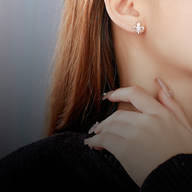 Dapaza S925 Sterling Silver Iris Matte Brushed Earrings