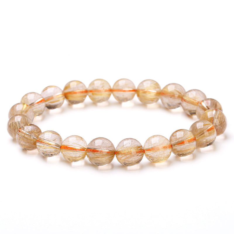 Buddha Life 7A Natural  Golden Rutilated Quartz Crystal Bracelet