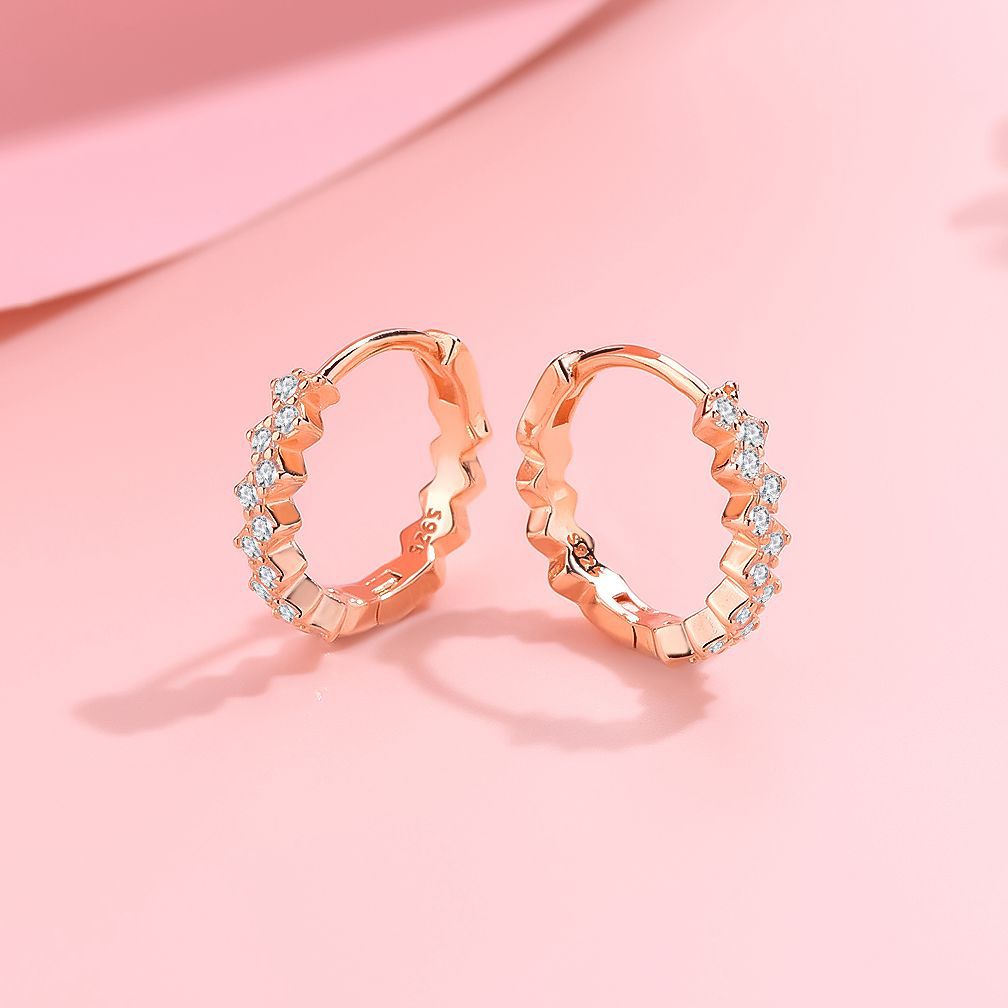 Dapaza 925 Silver Diamond Wave Earrings