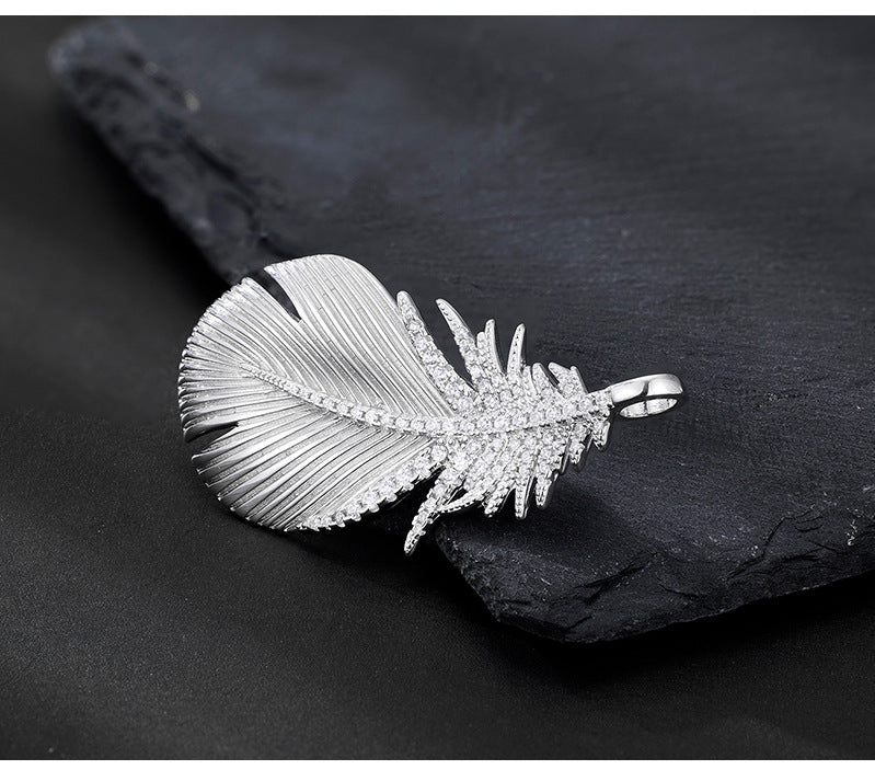 Dapaza S925 Sterling Silver Highlight Wings Two Wear Necklace Brooch