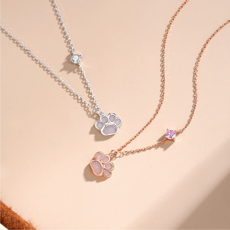 Dapaza Cat Claw Powder Crystal Necklace Female Pendant