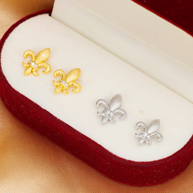 Dapaza S925 Sterling Silver Iris Matte Brushed Earrings