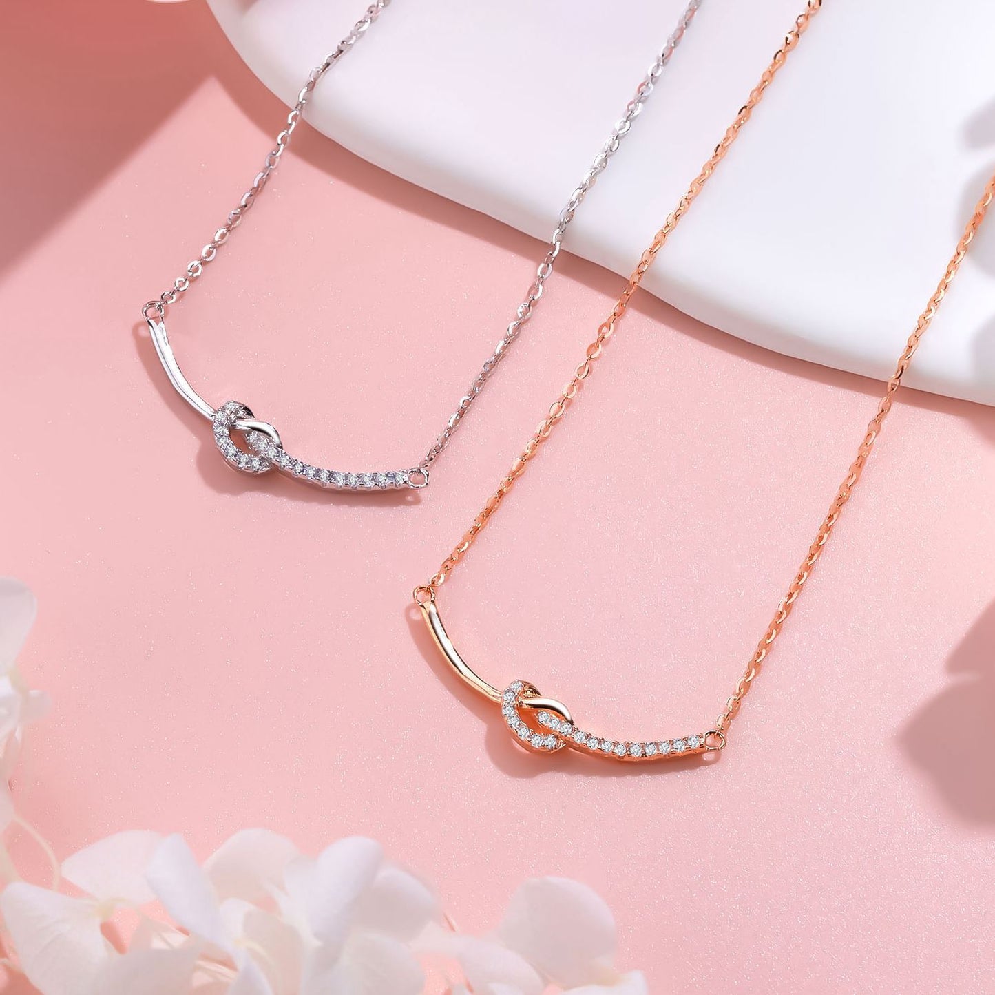 Dapaza Smile Knot Silver Necklace