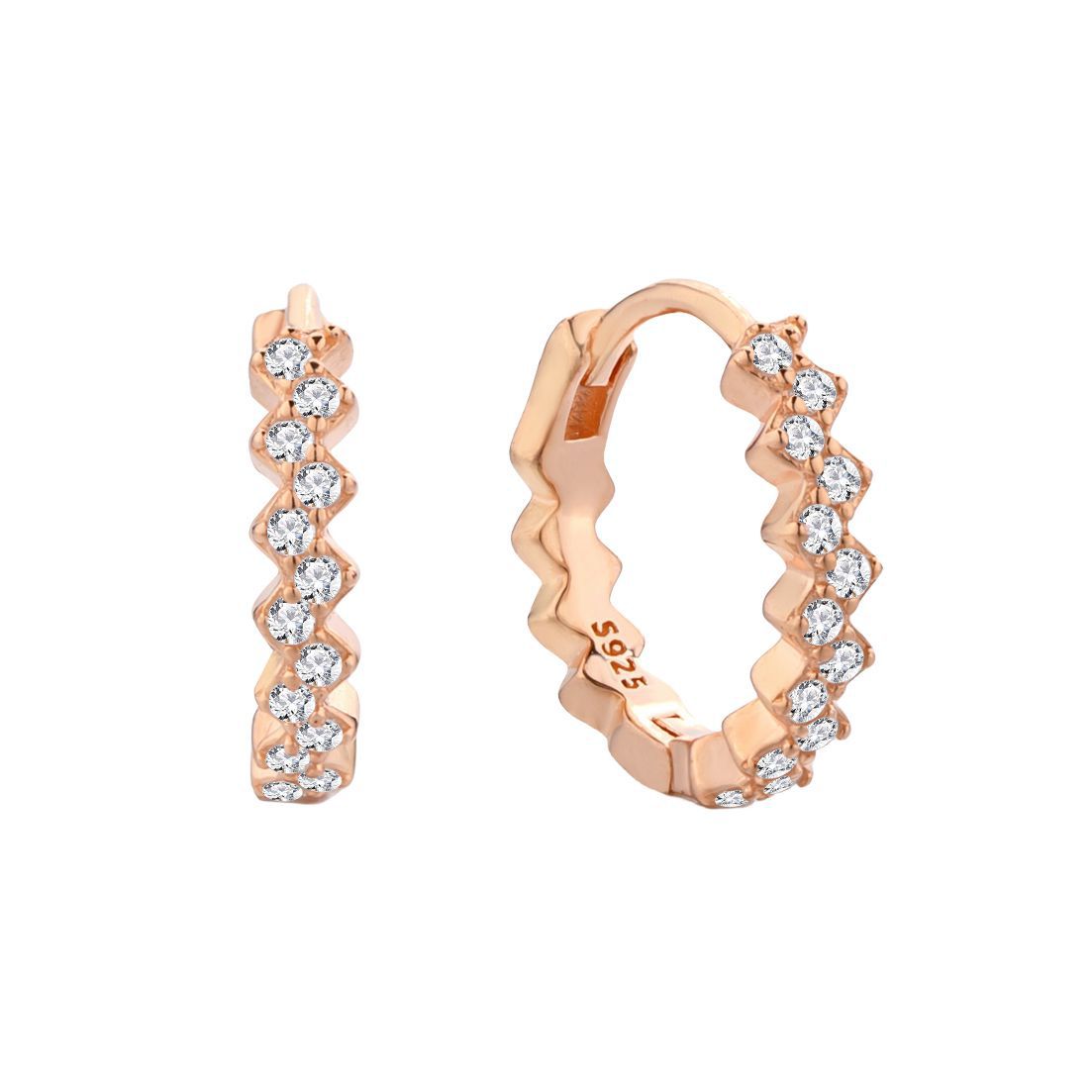 Dapaza 925 Silver Diamond Wave Earrings