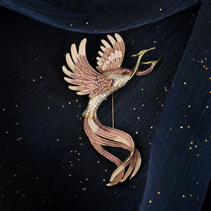 Chinese Style Colored Phoenix Brooch