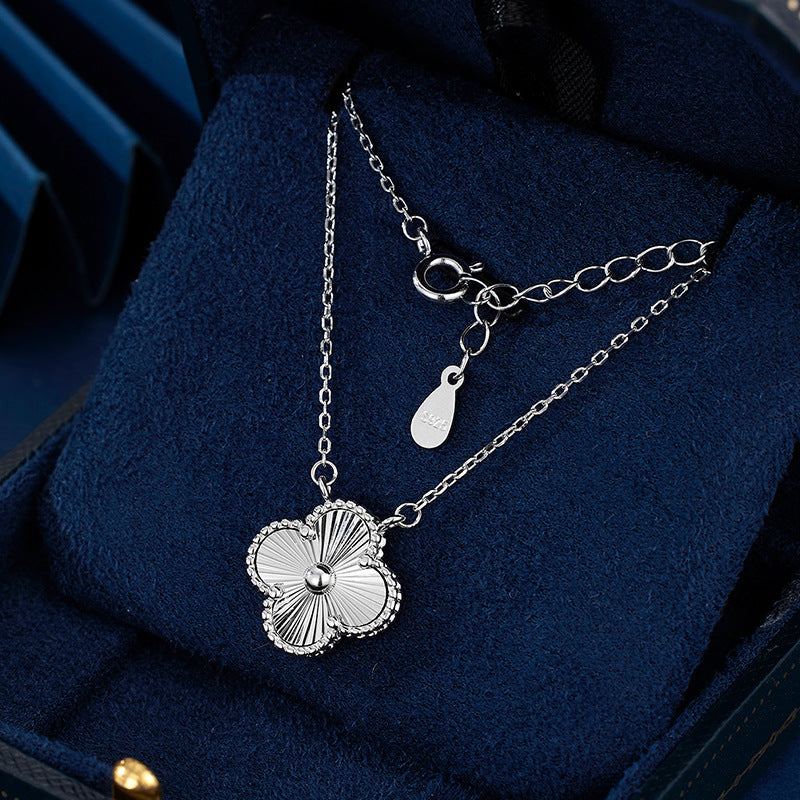Christmas Gift 925 Sterling Silver Clover Necklace