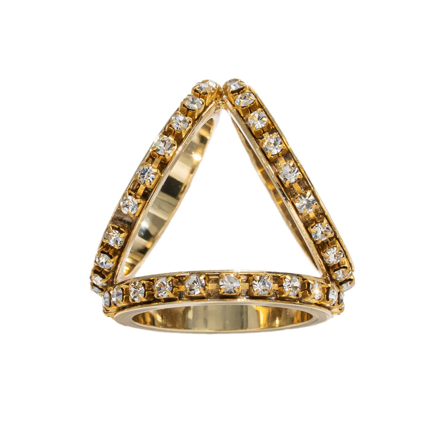 Color Crystal Three-ring Silk Scarf Buckle, Diamond-set Fashionable and Simple Accessories