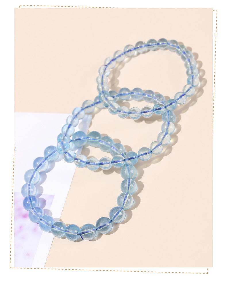 Buddha Life Natural Devil Blue Aquamarine Crystal Bracelet