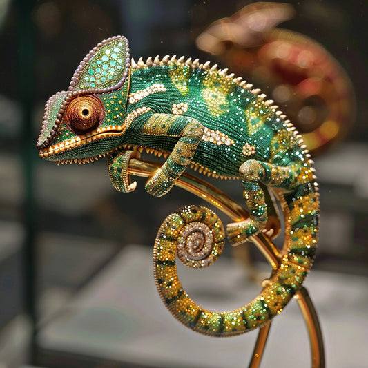 Animal Art Jewelry Chameleon Lizard Brooch Men's Badge Corsage