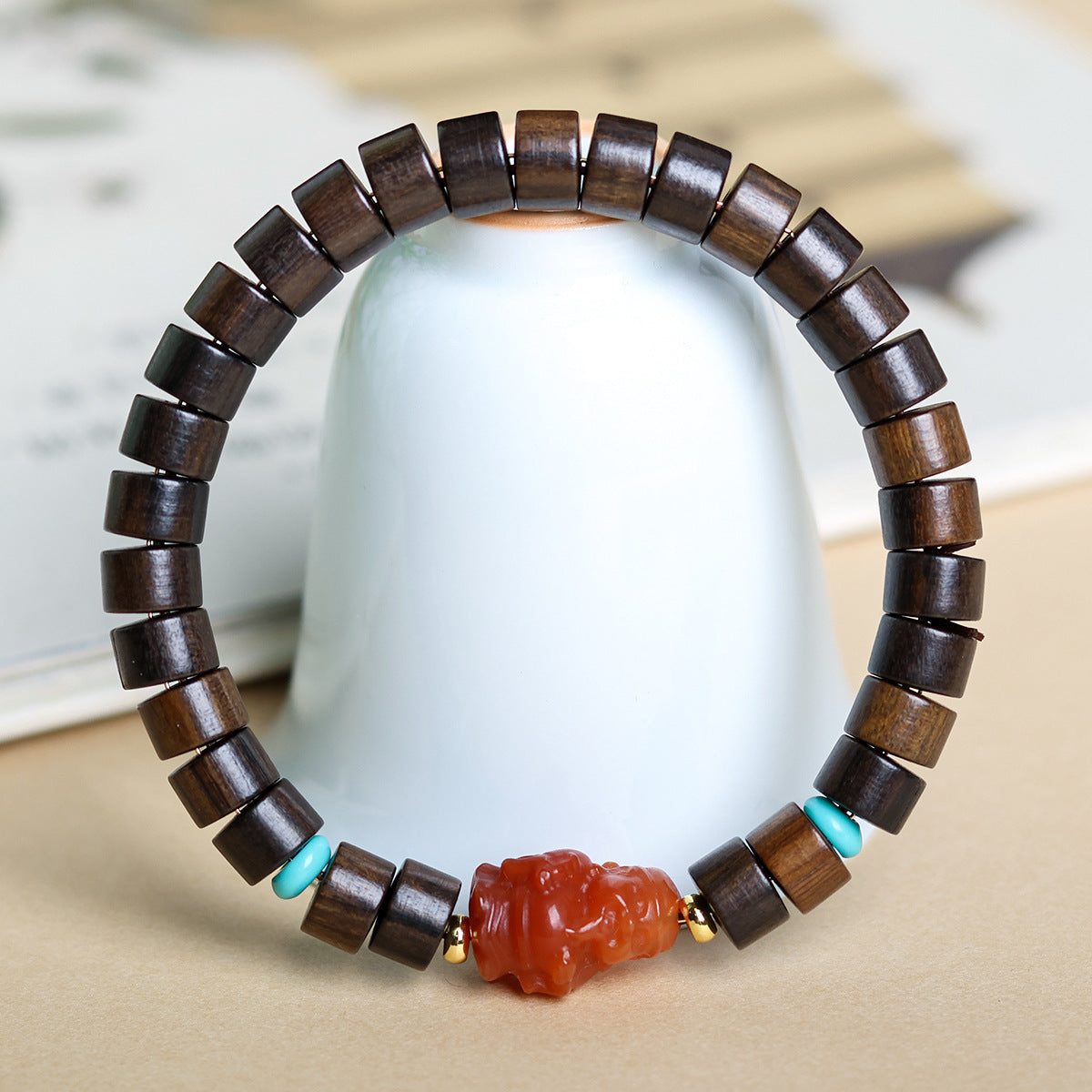 Buddha Life Agarwood Random Bead Bracelet Tibetan Beeswax Bead Bracelet